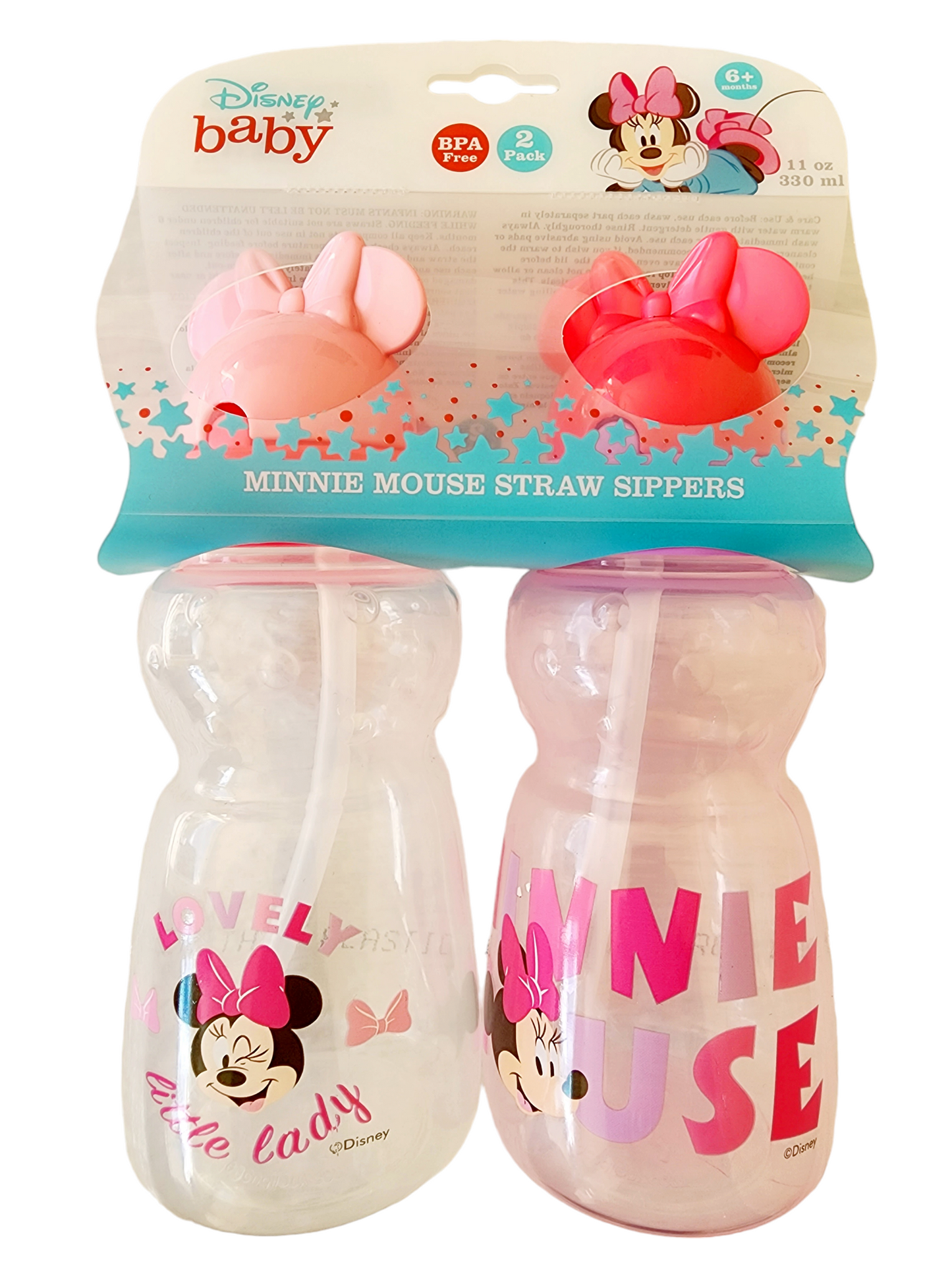 Minnie 11oz 2pk Straw Sipper Cup