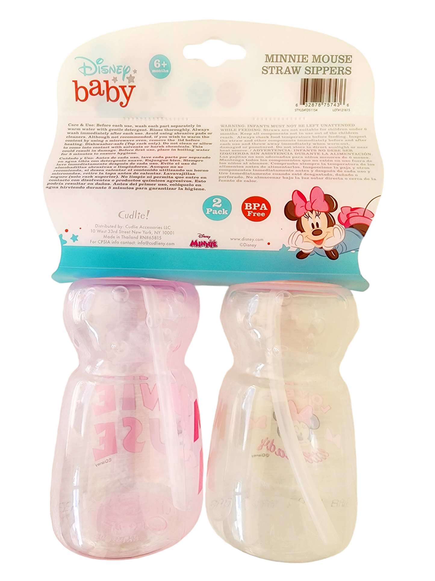 Minnie 11oz 2pk Straw Sipper Cup