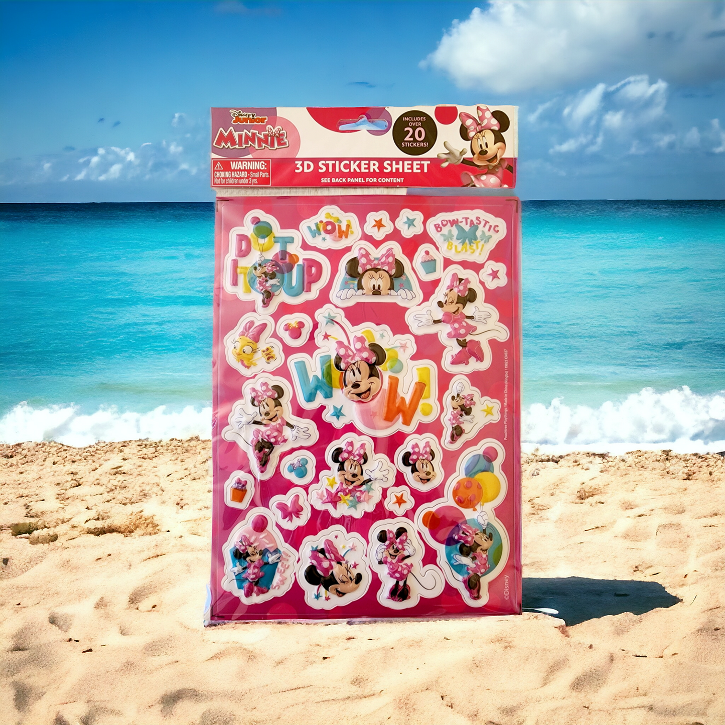 Minnie Boutique Raised Sticker Sheet in Poly Bag with a Header/Set of 2