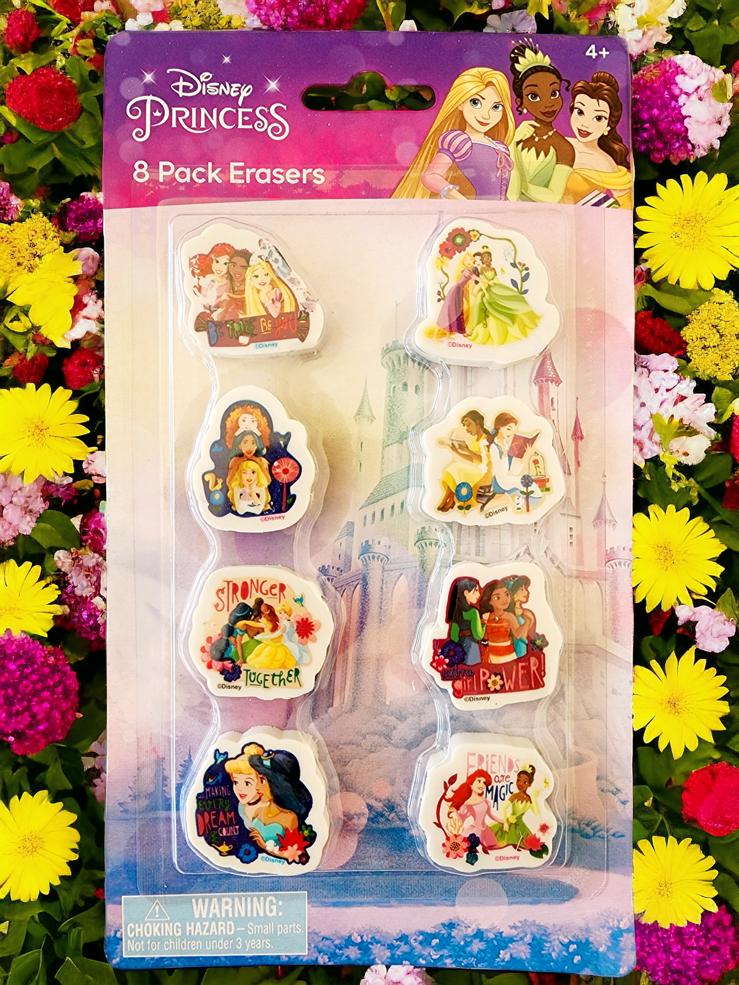 Princess 8pk Eraser on Blister Card