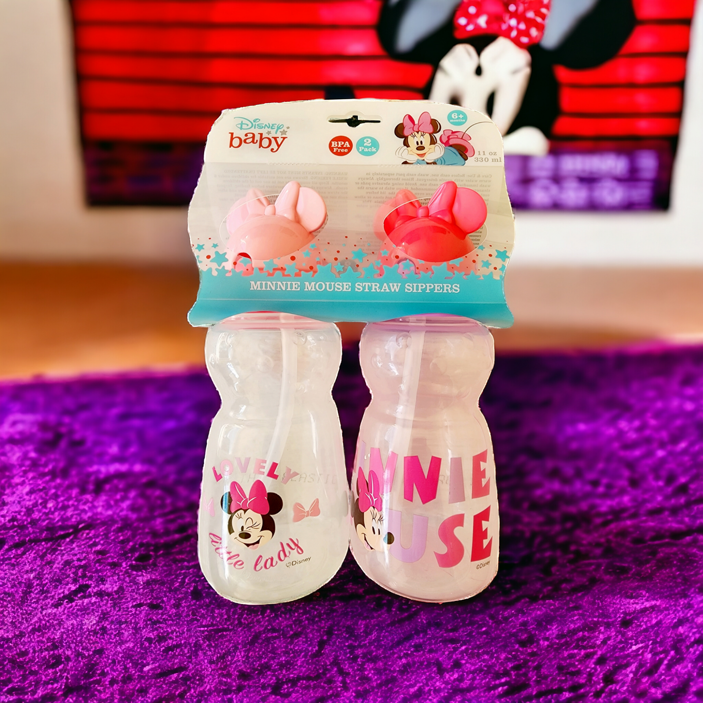Minnie 11oz 2pk Straw Sipper Cup
