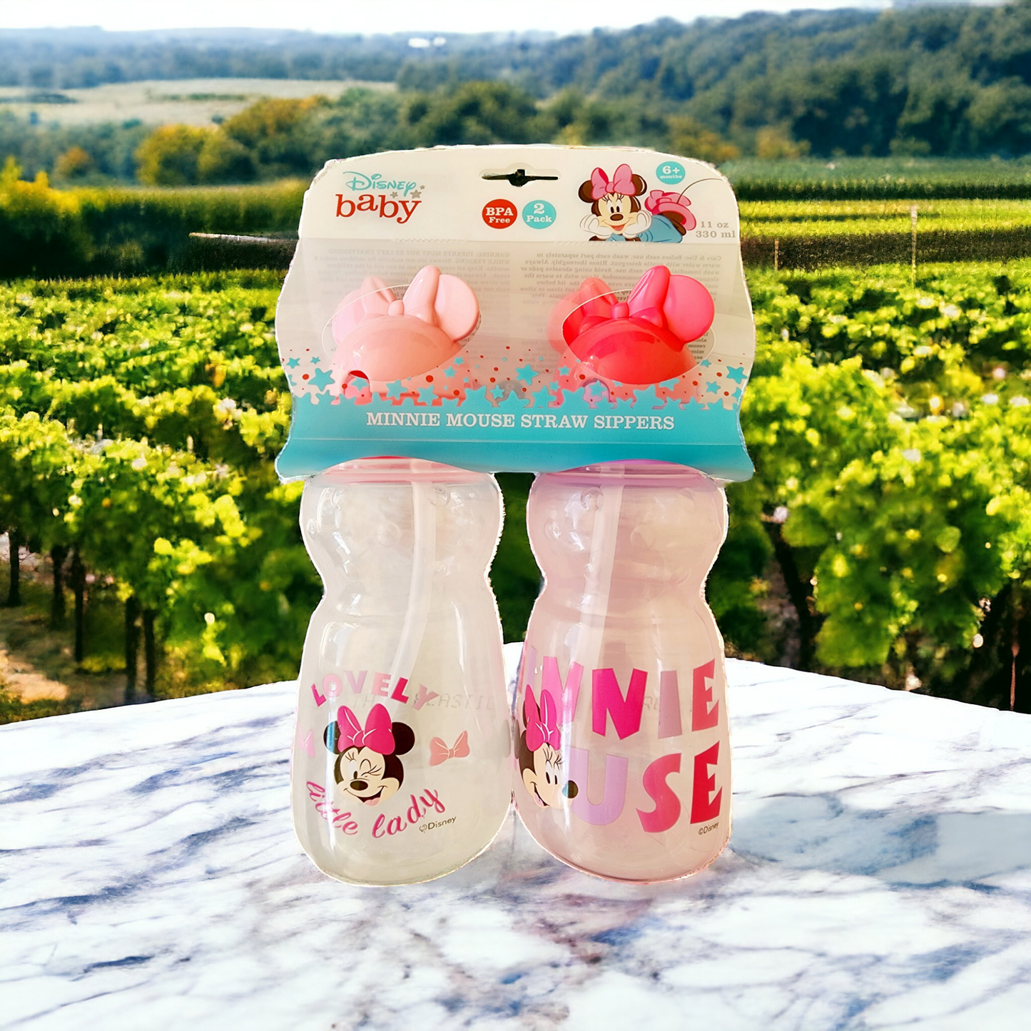 Minnie 11oz 2pk Straw Sipper Cup