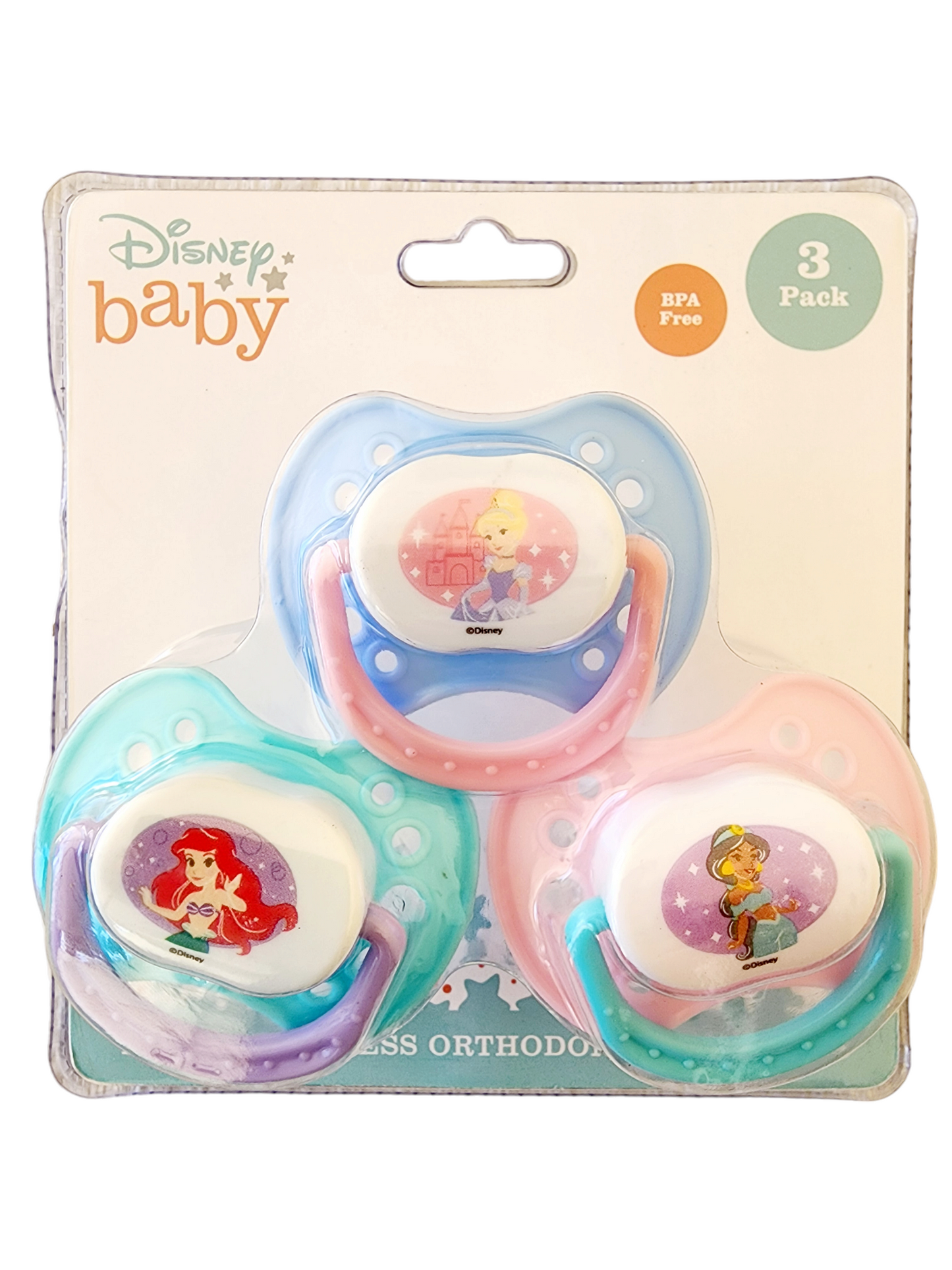 Princess 3pk Pacifier on Blister Card