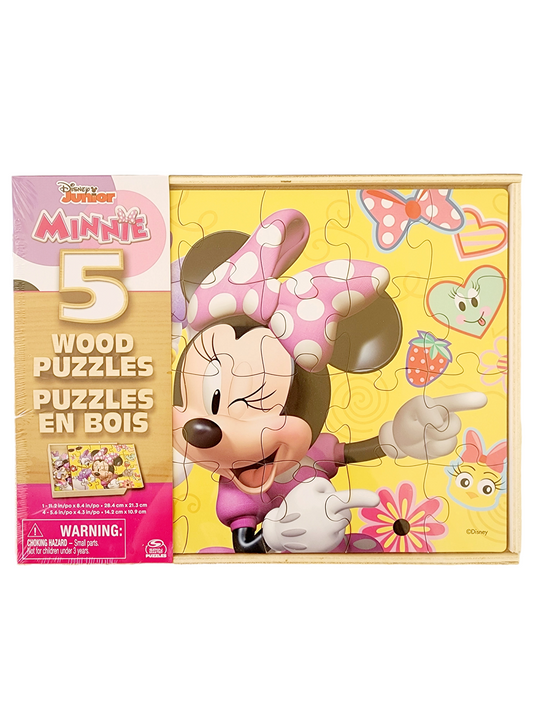 Spin Master - Minnie 5 Pack Wood Puzzle In Wood