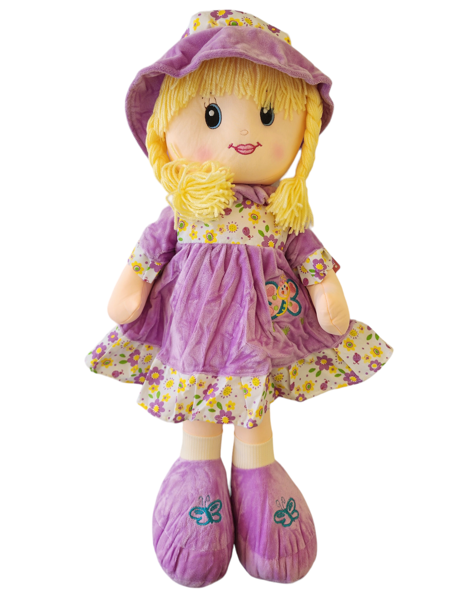 24-Inch Adorable Soft Plush Purple Rag Doll