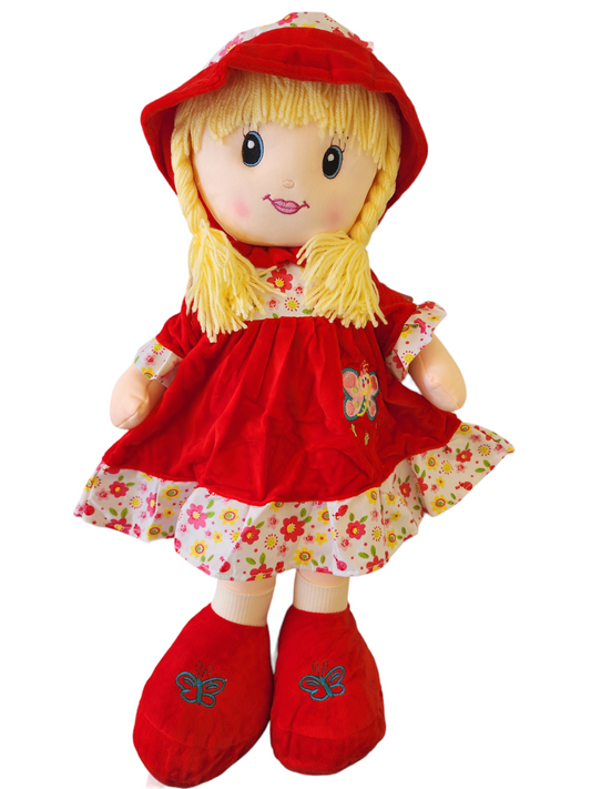 24-Inch Adorable Soft Plush Red Rag Doll