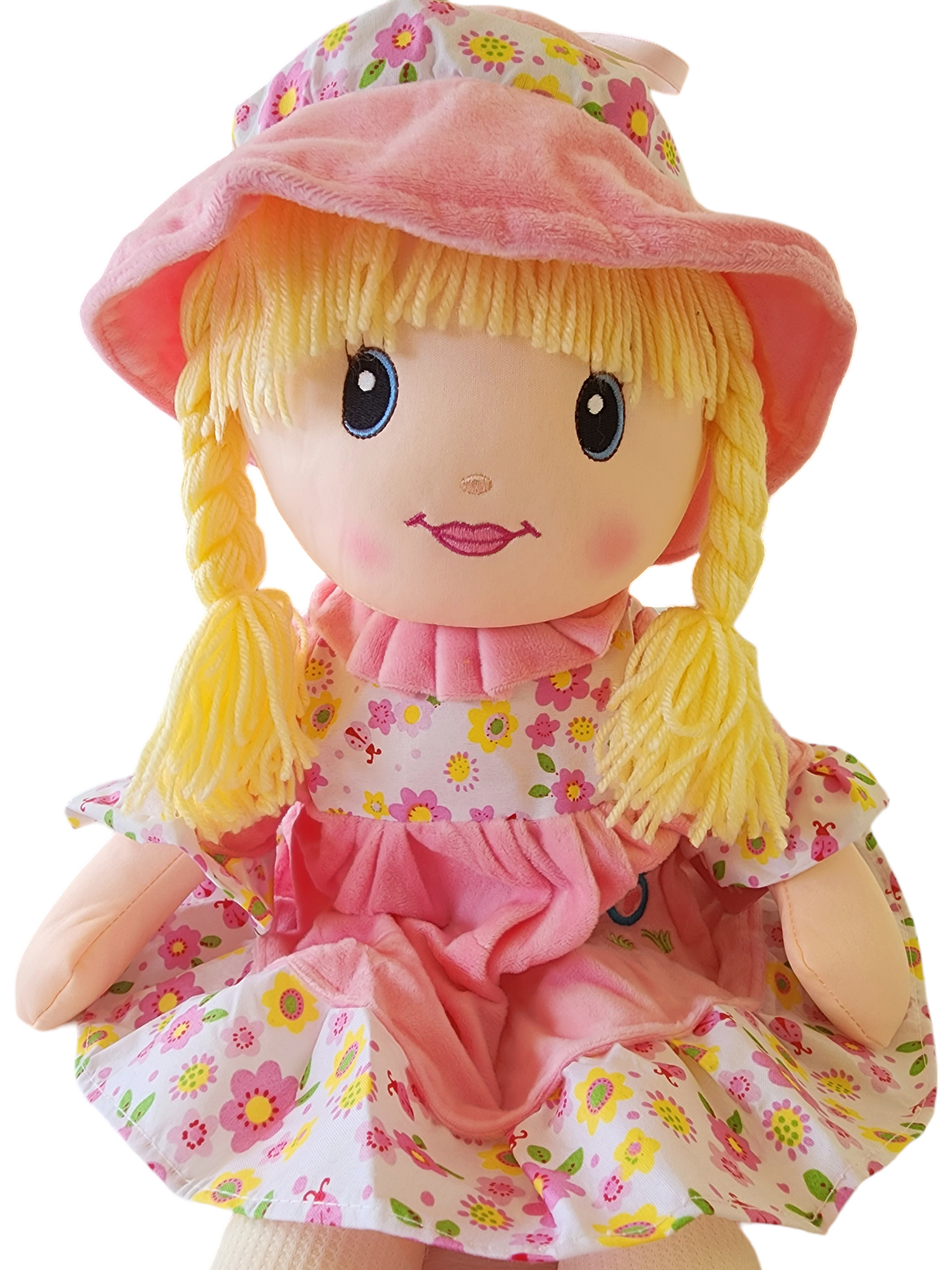 24-Inch Adorable Soft Plush Pink Rag Doll