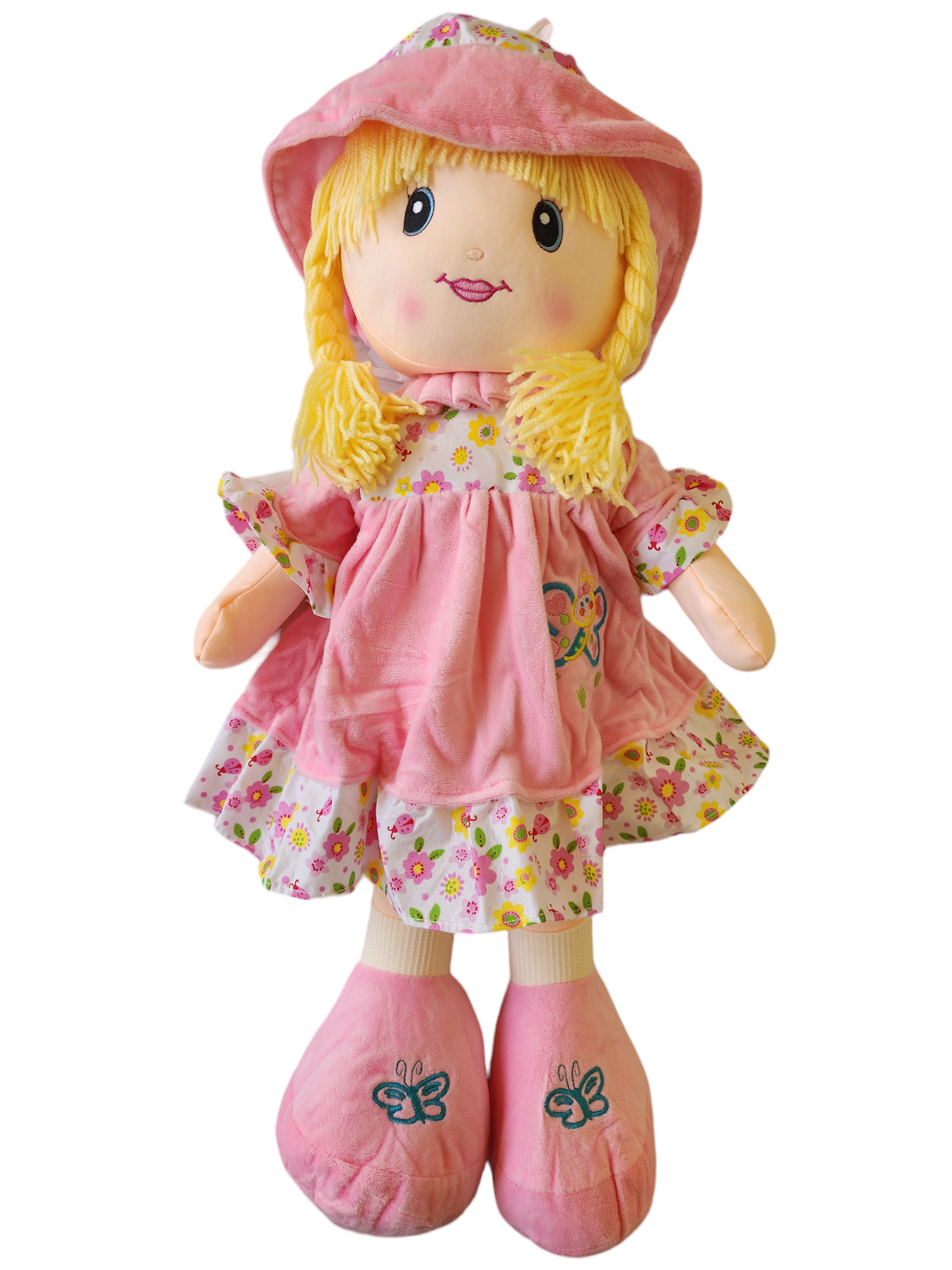 24-Inch Adorable Soft Plush Pink Rag Doll