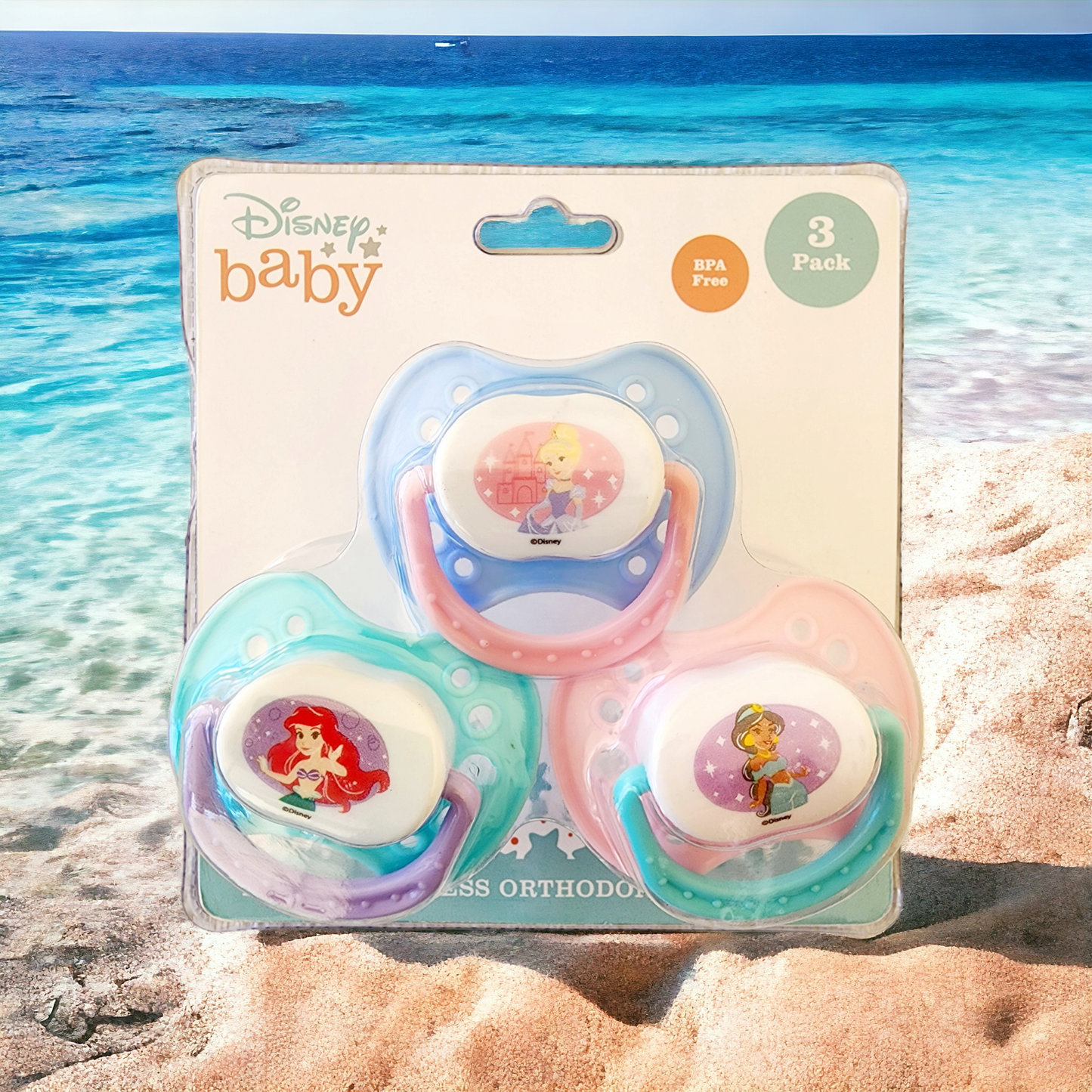 Princess 3pk Pacifier on Blister Card