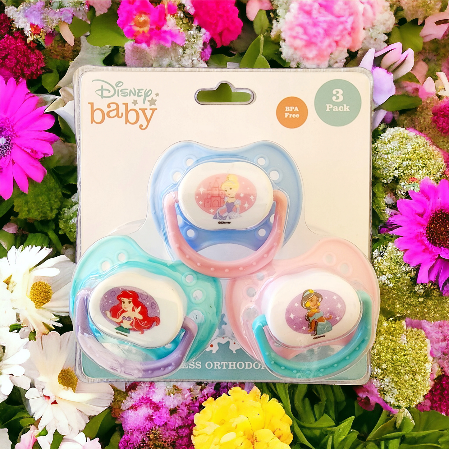 Princess 3pk Pacifier on Blister Card