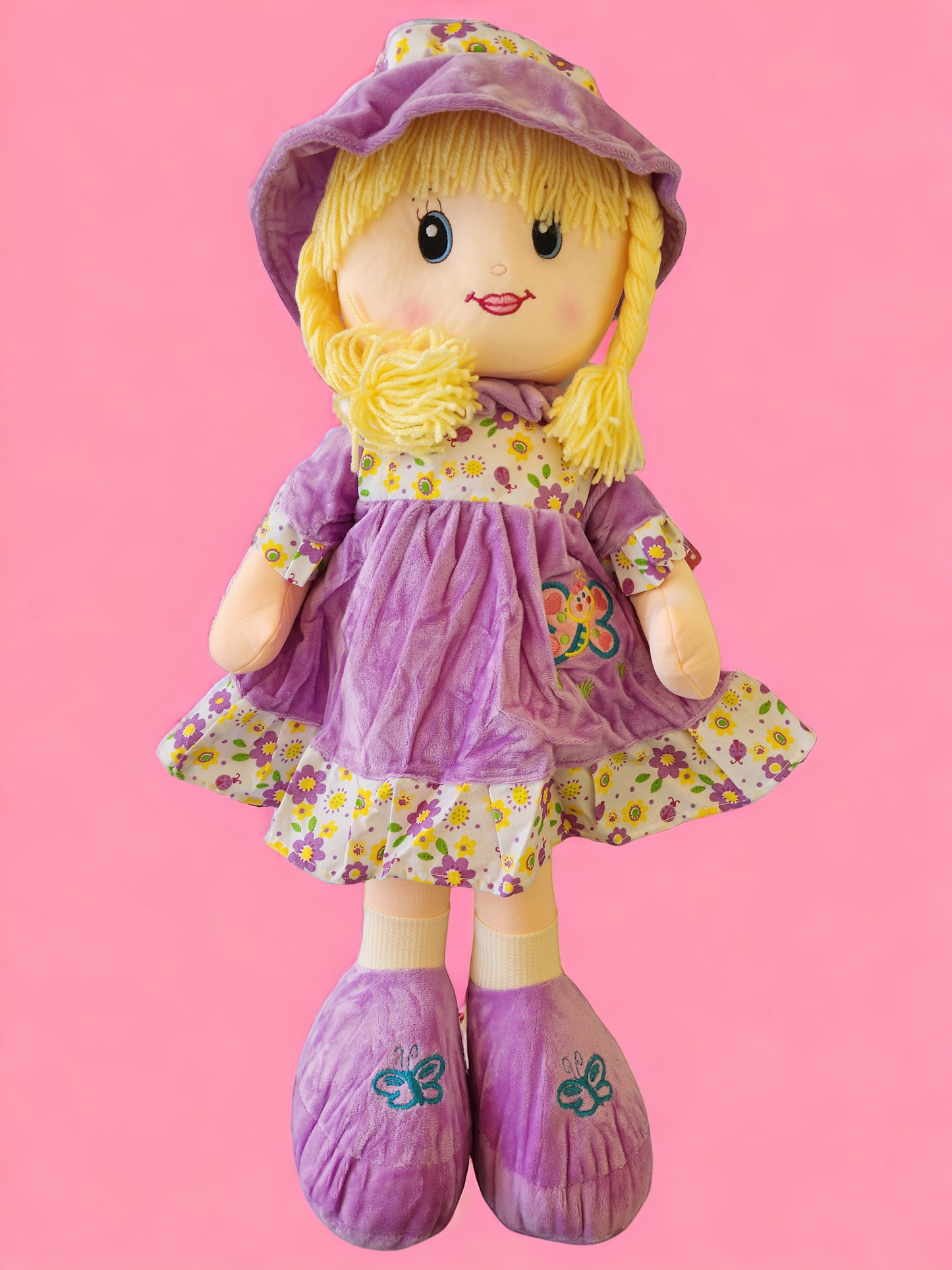 24-Inch Adorable Soft Plush Purple Rag Doll