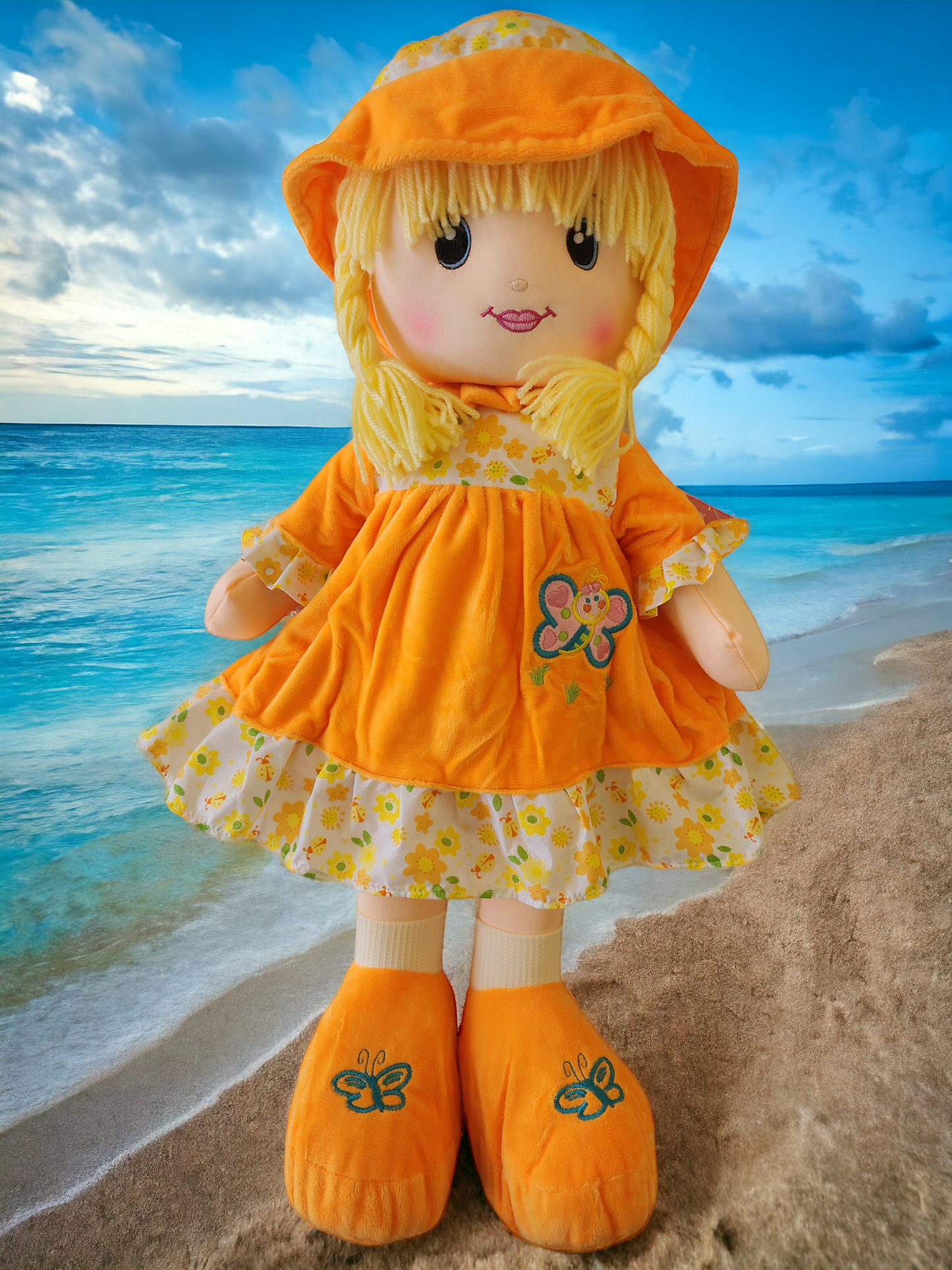 24-Inch Adorable Soft Plush Orange Rag Doll