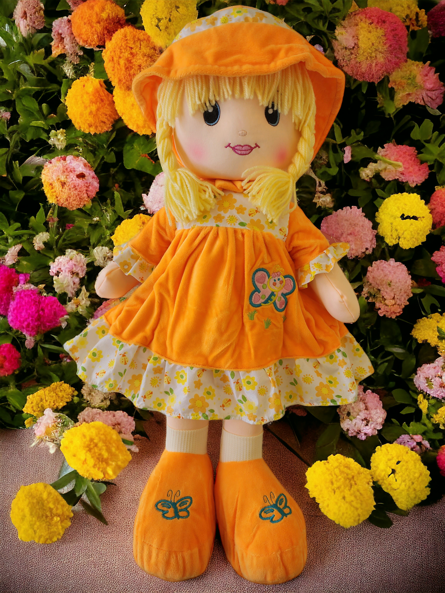 24-Inch Adorable Soft Plush Orange Rag Doll